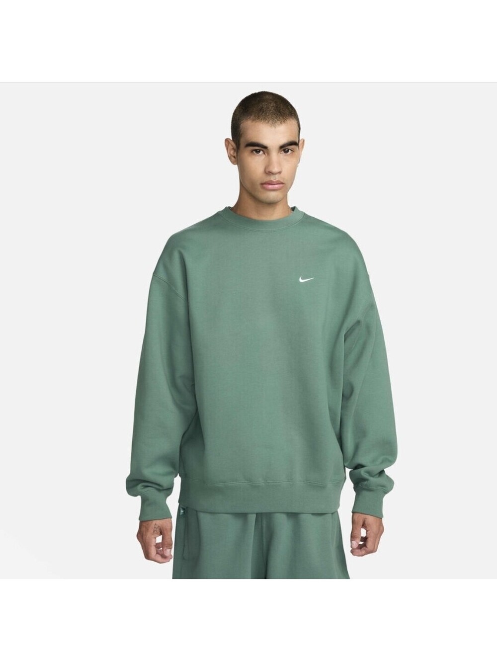 Nike Solo Swoosh Men's Fleece Crewneck Sweatshirt Bicoastal Green Size XLT XL-T